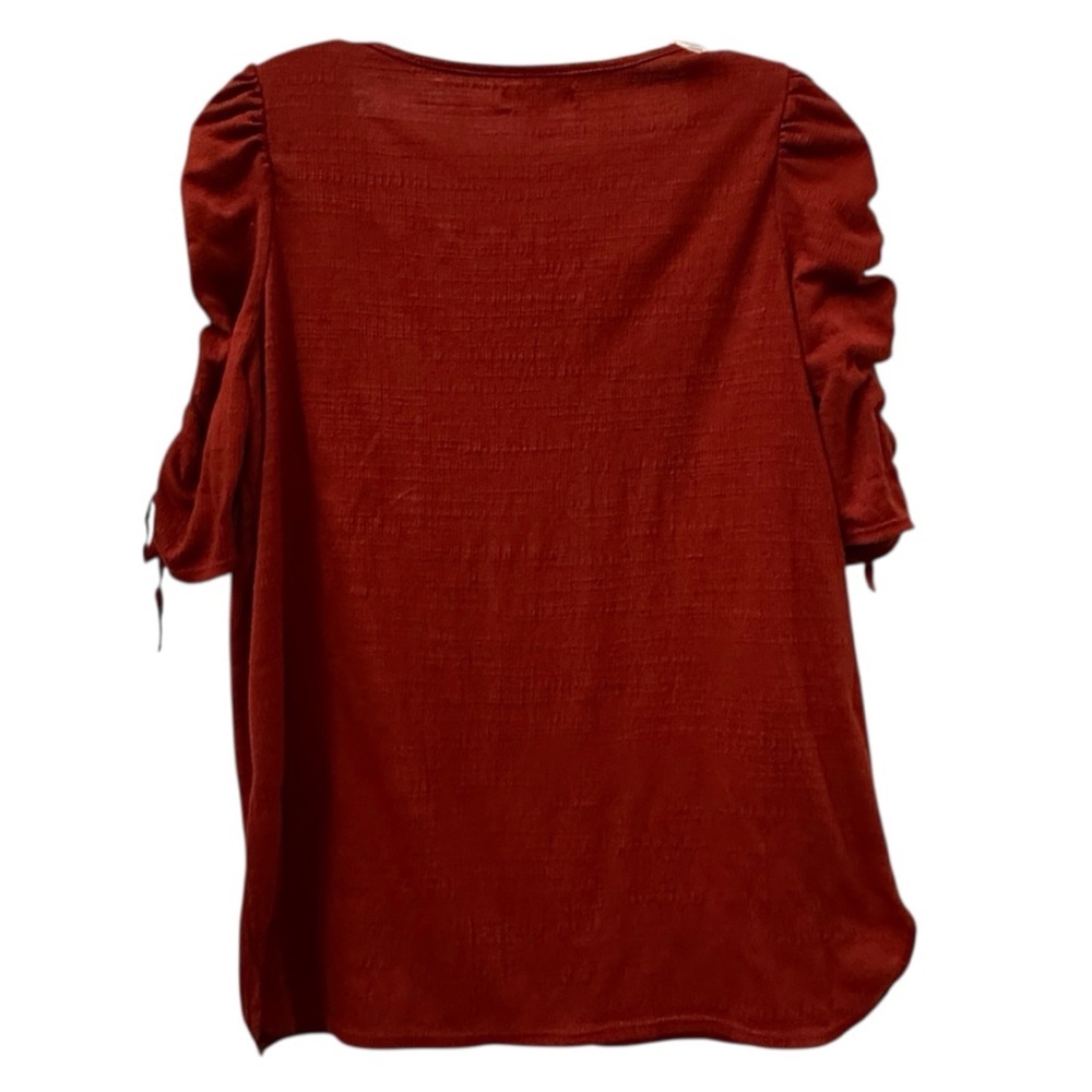 Max Studio Ruched Blouse with Drawstring Sleeves - image 2